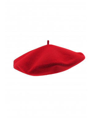 Unisex plain basque beret acrylic cap red